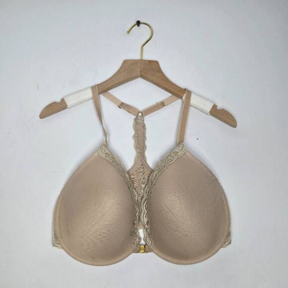 Natori Feathers Plunge Front Close T-Shirt Bra Size 36DD - Picture 1 of 5